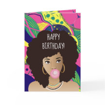 Alles Gute zum Geburtstag! Schwarze Frau, Bubblegu