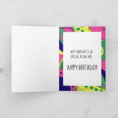 Alles Gute zum Geburtstag! Schwarze Frau, Bubblegu Karte (Innenseite)