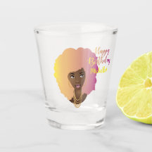 Alles Gute zum Geburtstag! Schwarze Frau, farbenfr