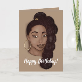 Alles Gute zum Geburtstag, Schwarze Frau mit lange Karte