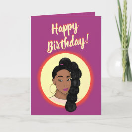 Alles Gute zum Geburtstag! Schwarze Frau, Ponyschw Karte