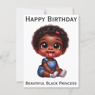 Alles Gute zum Geburtstag schwarze Prinzessin Mela Postkarte