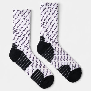 Alles Gute zum Geburtstag! Schwarze Schrift Socken