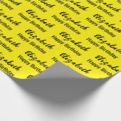 Alles Gute zum Geburtstag Schwarzer Schriftname Ge Geschenkpapier (Ecke)