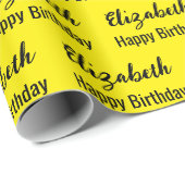 Alles Gute zum Geburtstag Schwarzer Schriftname Ge Geschenkpapier (Rolleneckpunkt)