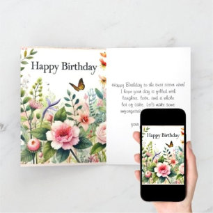 Alles Gute zum Geburtstag Schwester Wildblumen-Gru Karte