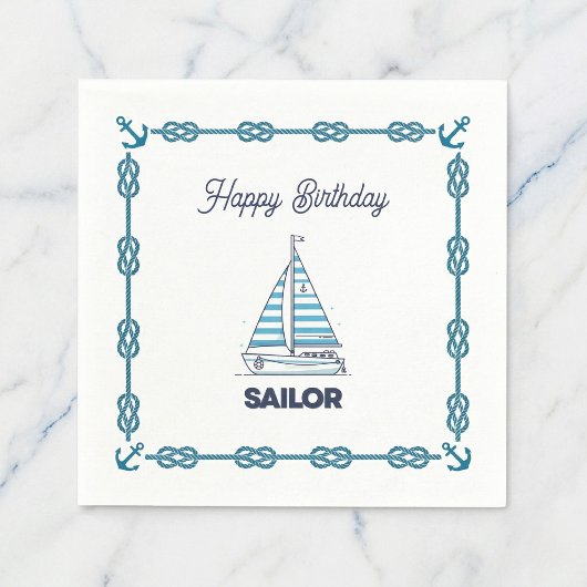 Alles Gute zum Geburtstag Seemann Serviette