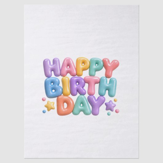 Alles Gute zum Geburtstag Seidenpapier (Vorderseite)