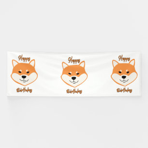 Alles Gute zum Geburtstag Shiba Inu Original 4x12  Banner