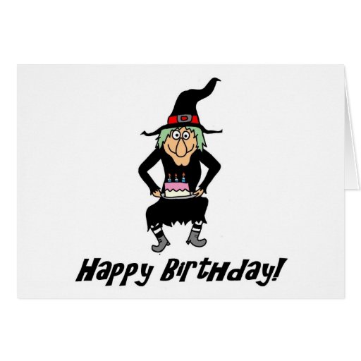 Alles Gute zum Geburtstag Sie alte HexeKarte Grußkarte Zazzle