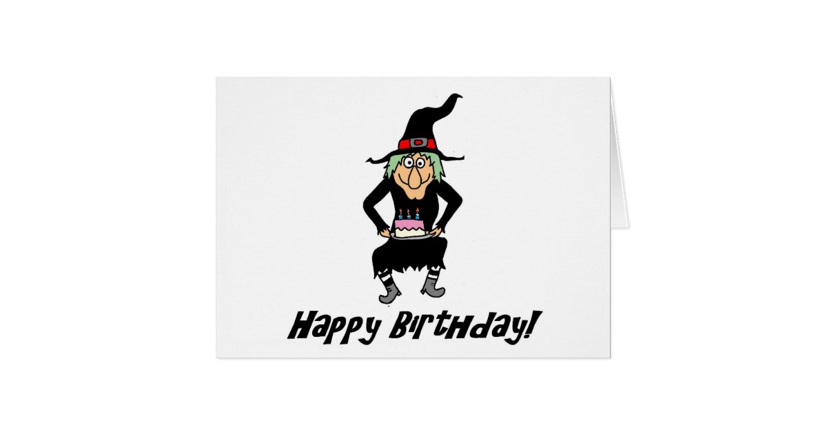 Alles Gute zum Geburtstag Sie alte HexeKarte Grußkarte Zazzle