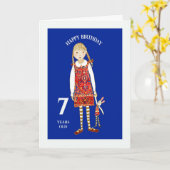 "Alles Gute zum Geburtstag sieben Jahre alt " Karte (Gelbe Blume)