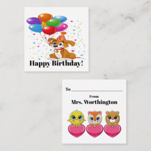 Alles Gute zum Geburtstag! - Siehe Rückseite! Quadratische Visitenkarte
