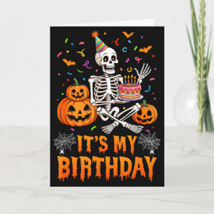 Alles Gute zum Geburtstag Skelett Frohe Halloween Karte