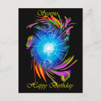 Alles Gute zum Geburtstag Skorpion Postkarte