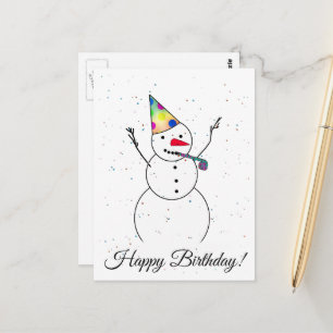 Alles Gute zum Geburtstag! Snowman Postkarte