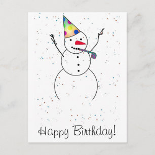 Alles Gute zum Geburtstag! Snowman Postkarte