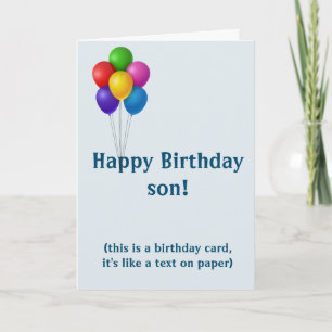 Alles Gute zum Geburtstag Sohn Lustiger Text Handy Feiertagskarte