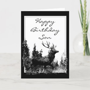 Alles Gute zum Geburtstag Sohn Vintage Hirsch Karte