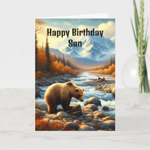 Alles Gute zum Geburtstag Sohn Watercolor Bear von Karte