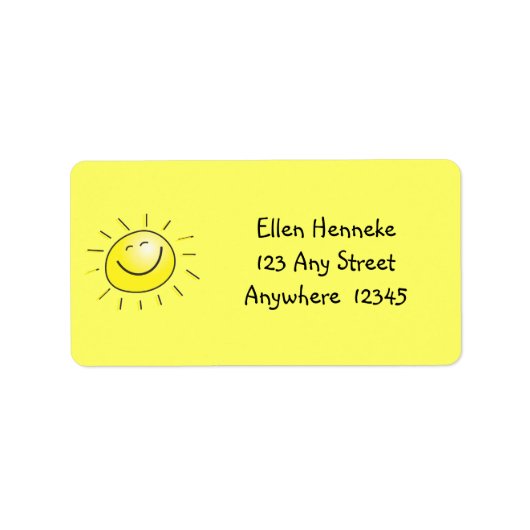 Alles Gute zum Geburtstag, Sonnenschein! Adressaufkleber (Vorne)