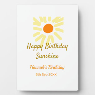 Alles Gute zum Geburtstag Sonnenschein gelb orange Fotoplatte