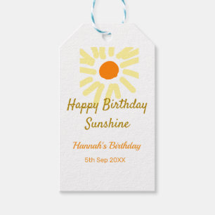 Alles Gute zum Geburtstag Sonnenschein gelb orange Geschenkanhänger