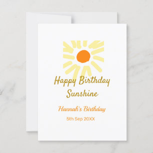 Alles Gute zum Geburtstag Sonnenschein gelb orange Postkarte