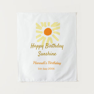 Alles Gute zum Geburtstag Sonnenschein Gelb Orange Wandteppich