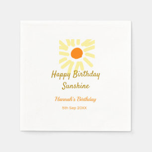 Alles Gute zum Geburtstag Sonnenschein gelbe orang Serviette
