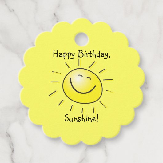 Alles Gute zum Geburtstag, Sonnenschein! Geschenkanhänger (Vorderseite)