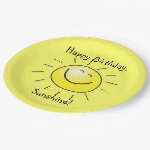Alles Gute zum Geburtstag, Sonnenschein! Pappteller