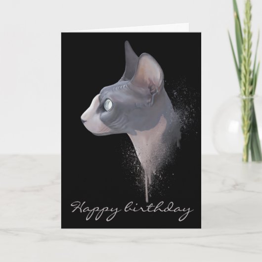 Alles Gute zum Geburtstag sphynx Karte (Vorderseite)