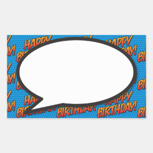 Alles Gute zum Geburtstag Sprechblase Spaß Retro C Rechteckiger Aufkleber