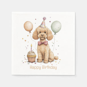 Alles Gute zum Geburtstag Standard Pudel Hund Serviette