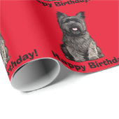Alles Gute zum Geburtstag Steinhaufen-Terriers! Geschenkpapier (Rolleneckpunkt)