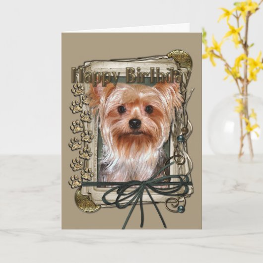 Alles Gute zum Geburtstag - Steintatzen - Karte (Gelbe Blume)