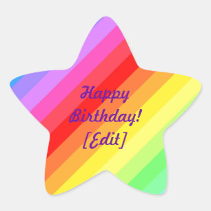 Alles Gute zum Geburtstag - Stern-Aufkleber