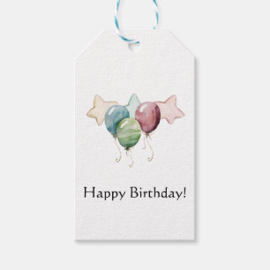 Alles Gute zum Geburtstag - Sterne und Balloons Geschenkanhänger