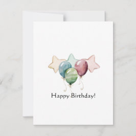 Alles Gute zum Geburtstag - Sterne und Balloons Mitteilungskarte