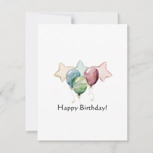 Alles Gute zum Geburtstag - Sterne und Balloons Mitteilungskarte
