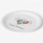 Alles Gute zum Geburtstag - Sterne und Balloons Pappteller (Schrägansicht)