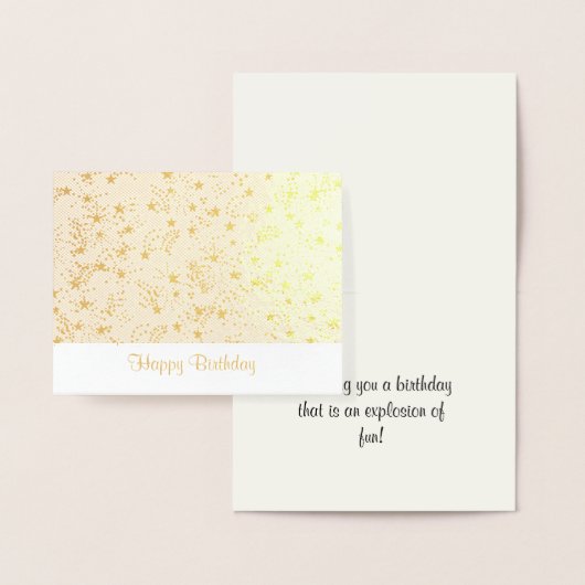 Alles Gute zum Geburtstag, Sterne und Feuerwerke Folienkarte (Anzeige)
