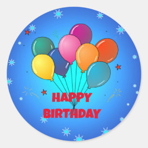Alles Gute zum Geburtstag! Sternenhimmel Runder Aufkleber