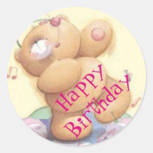 Alles Gute zum Geburtstag/Stickers/Teddy Bären Runder Aufkleber