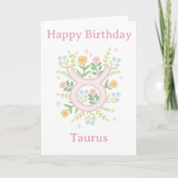 Alles Gute zum Geburtstag Stier Florale Illustrati
