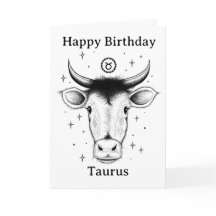 Alles Gute zum Geburtstag Stier Handgezeichnet