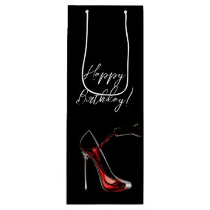 Alles Gute zum Geburtstag-Stiletto mit Wein Geschenktüte Für Weinflaschen