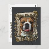 Alles Gute zum Geburtstag - Stone Paws - Bulldog Postkarte (Vorne/Hinten)