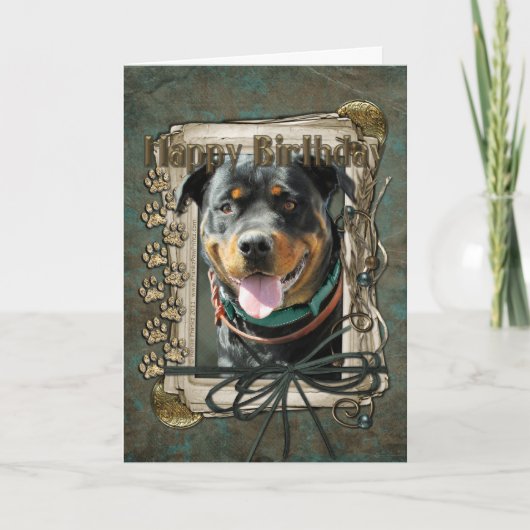 Alles Gute zum Geburtstag - Stone Paws - Rottweile Karte (Vorderseite)